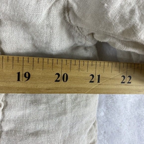 2/$30 Zara Blouse Top Shirt Sz XS Beige 100% Linen Boxy Coastal Lagenlook - Picture 7 of 10